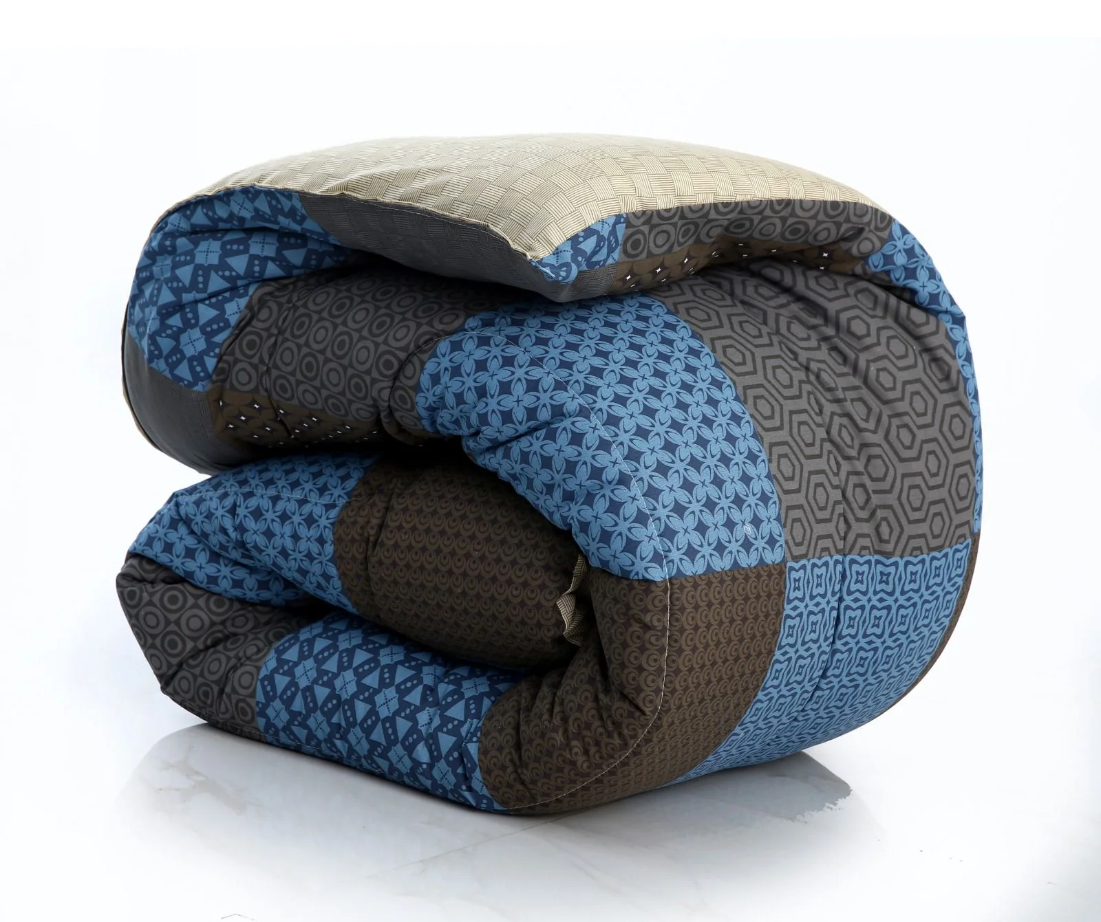 1 PC Double Winter Razai-Indigo Patchwork - Image 2
