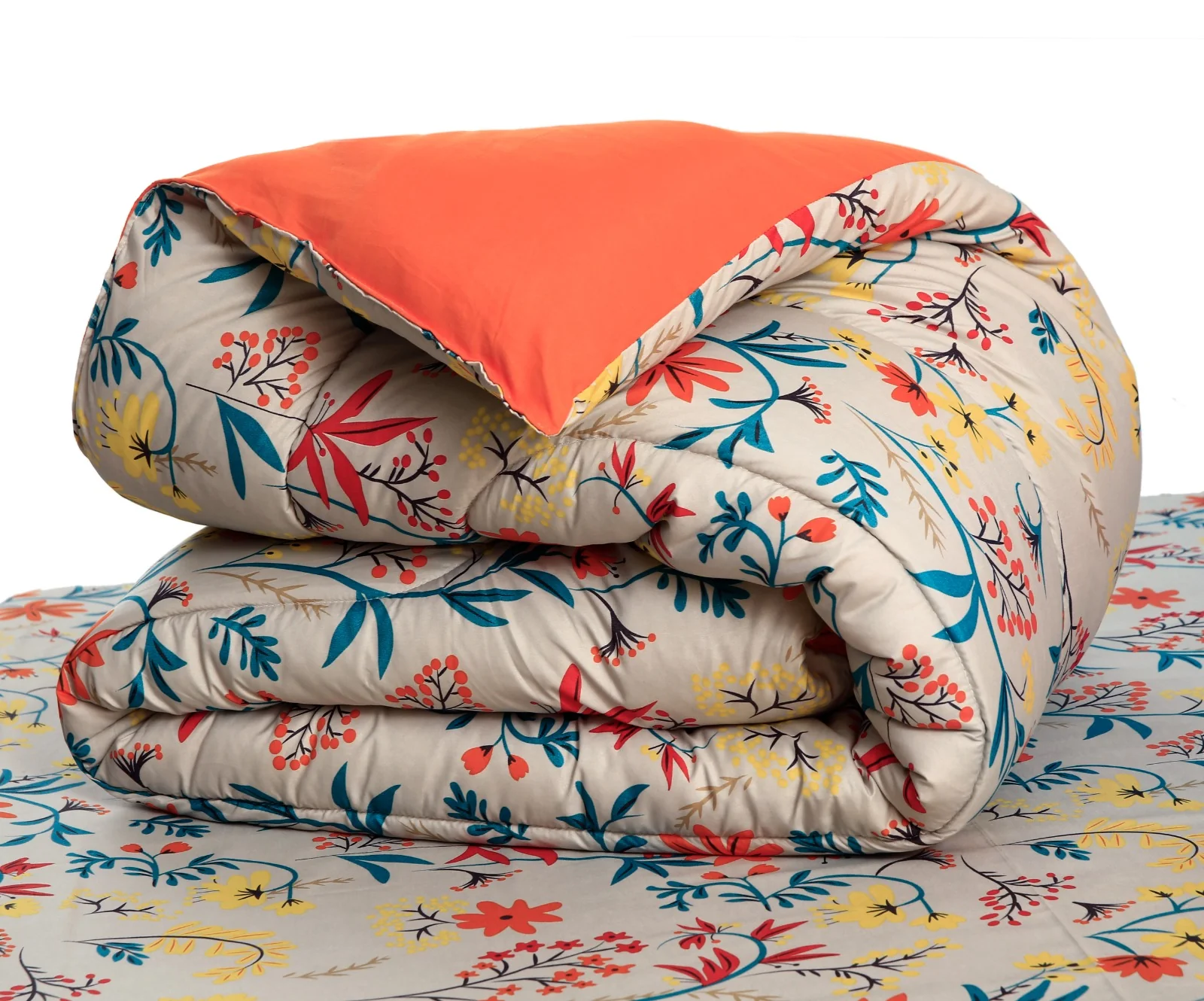 1 PC Single Razai-Orange Lilly