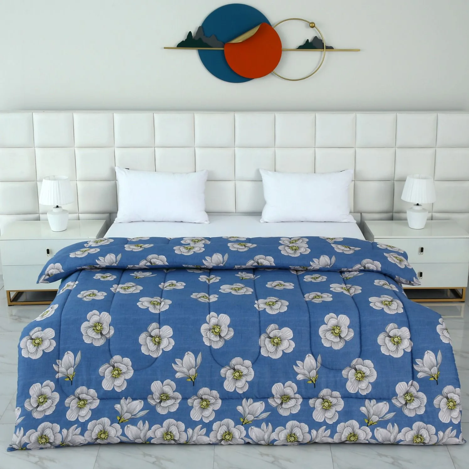 1 PC Double Winter Razai-White Orchid