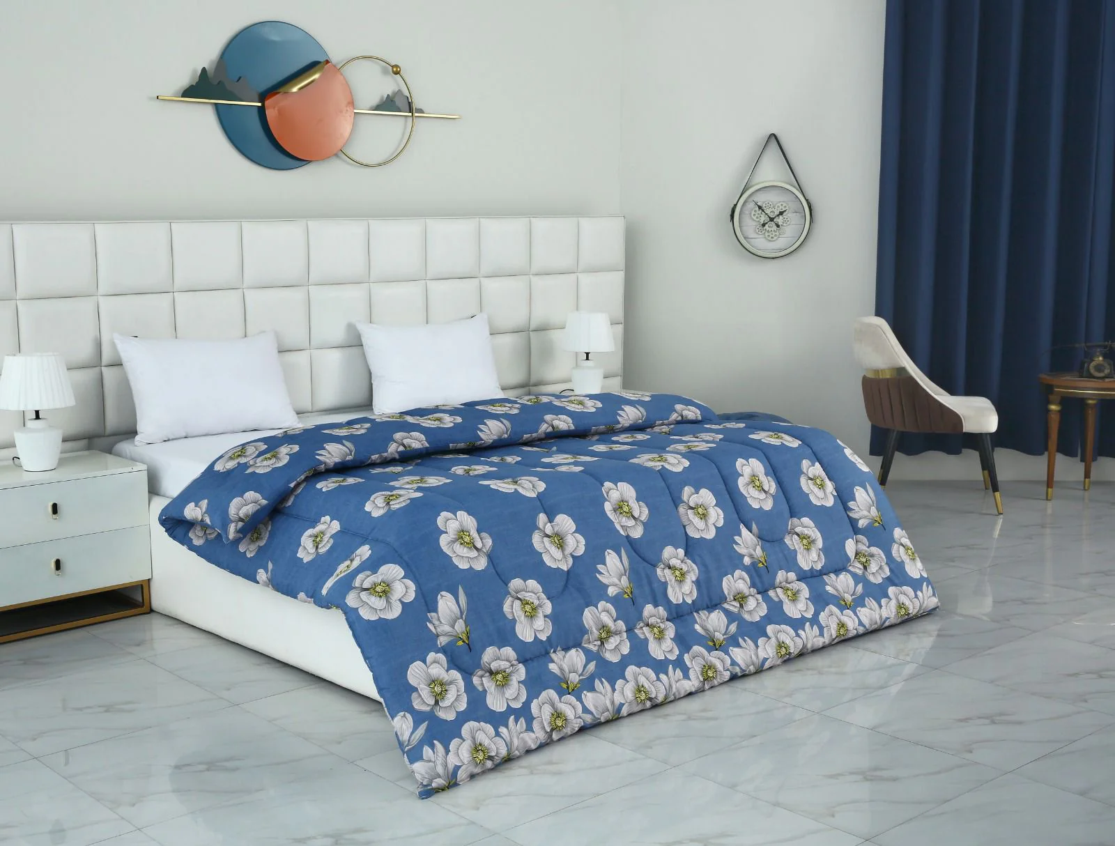 1 PC Double Winter Razai-White Orchid - Image 2