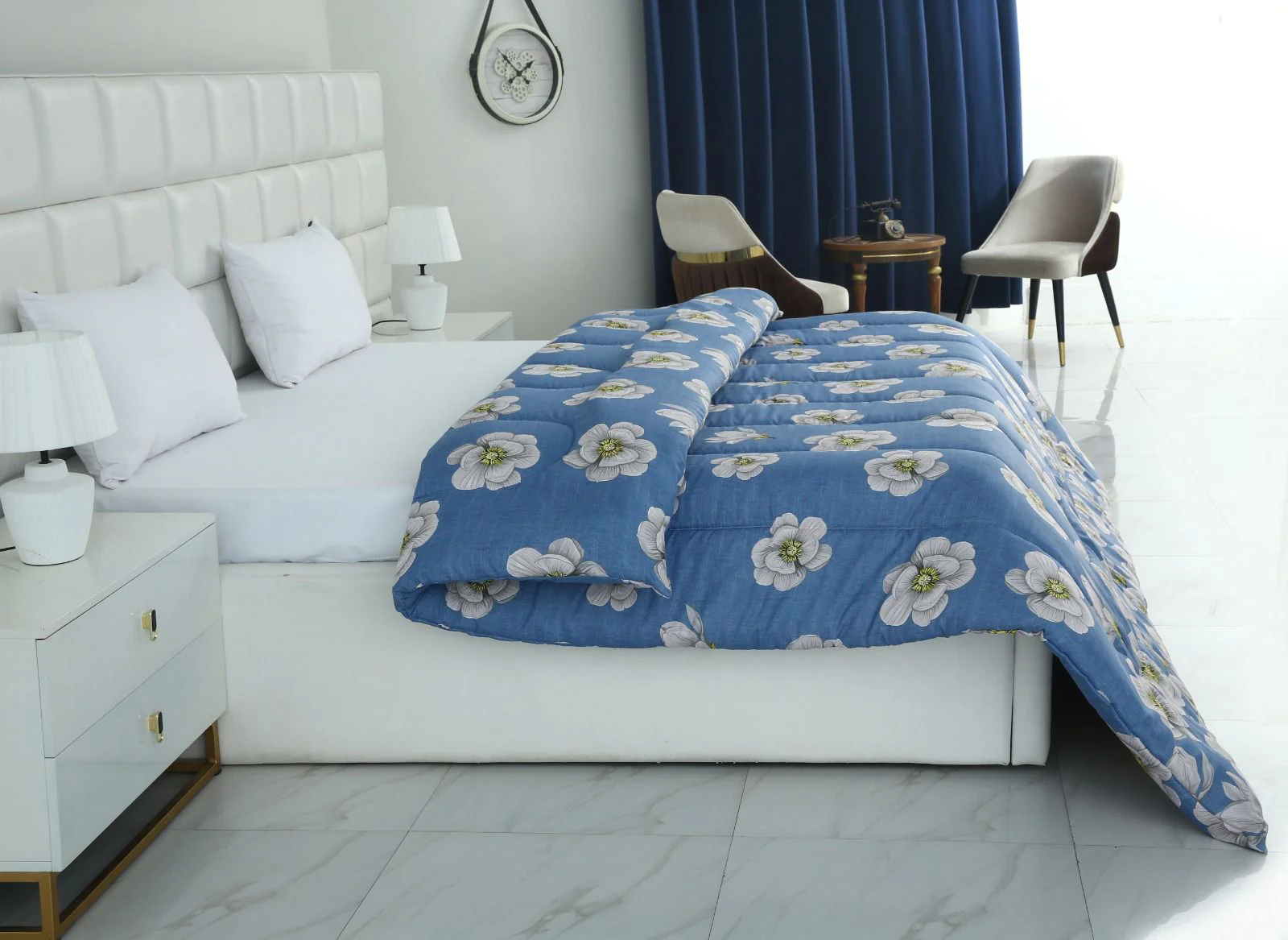 1 PC Double Winter Razai-White Orchid - Image 4