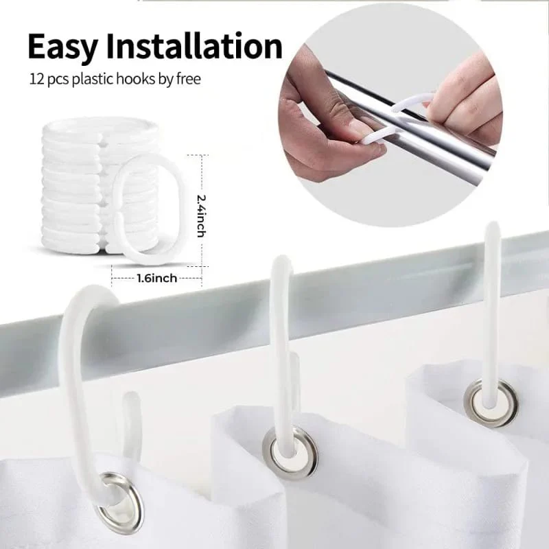 1 PC Waterproof ShCurtain-ower (3768)Gradient - Image 7