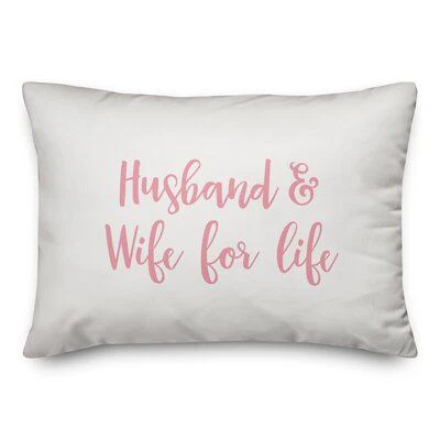 1 PCs Digital Printed Cotton Bed Pillow-Husband/Wife for life
