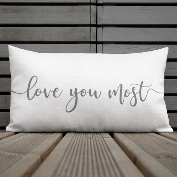 1 PCs Digital Printed Cotton Bed Pillow-LOVE You Most - Image 2