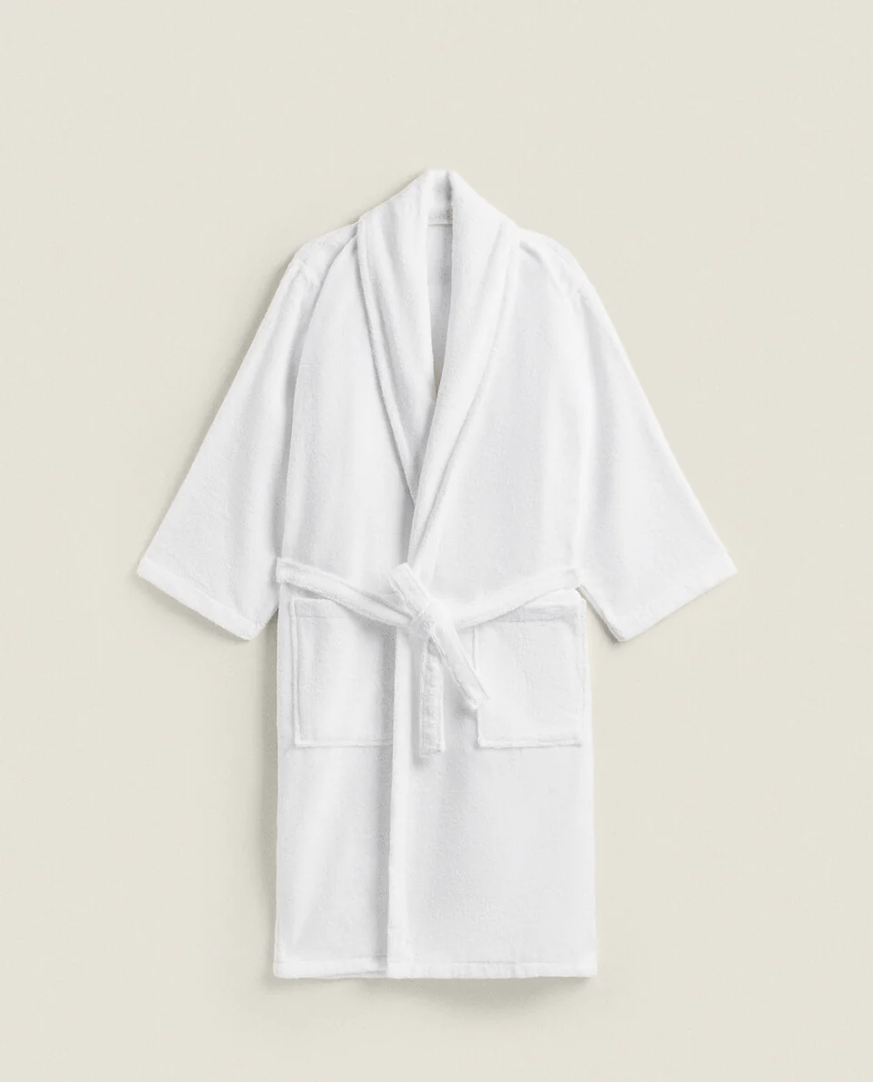 100% Cotton Bathrobe- White - Image 2