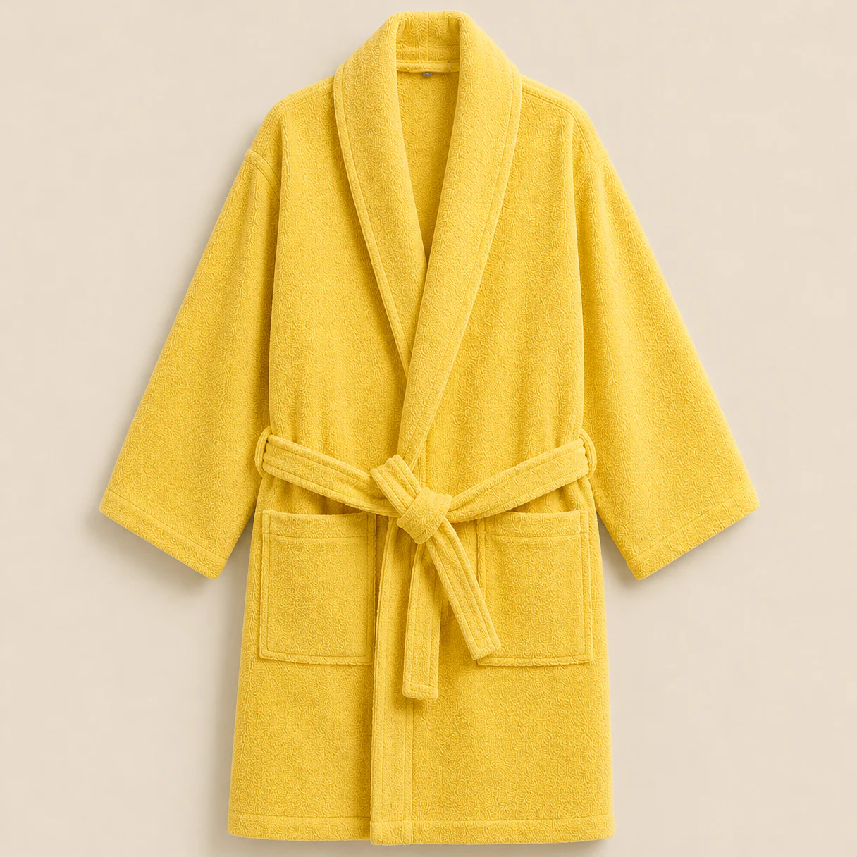 100% Cotton Bathrobe- Yellow