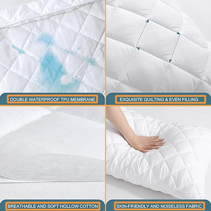 100% Waterproof Pillow Protector-White - Image 4