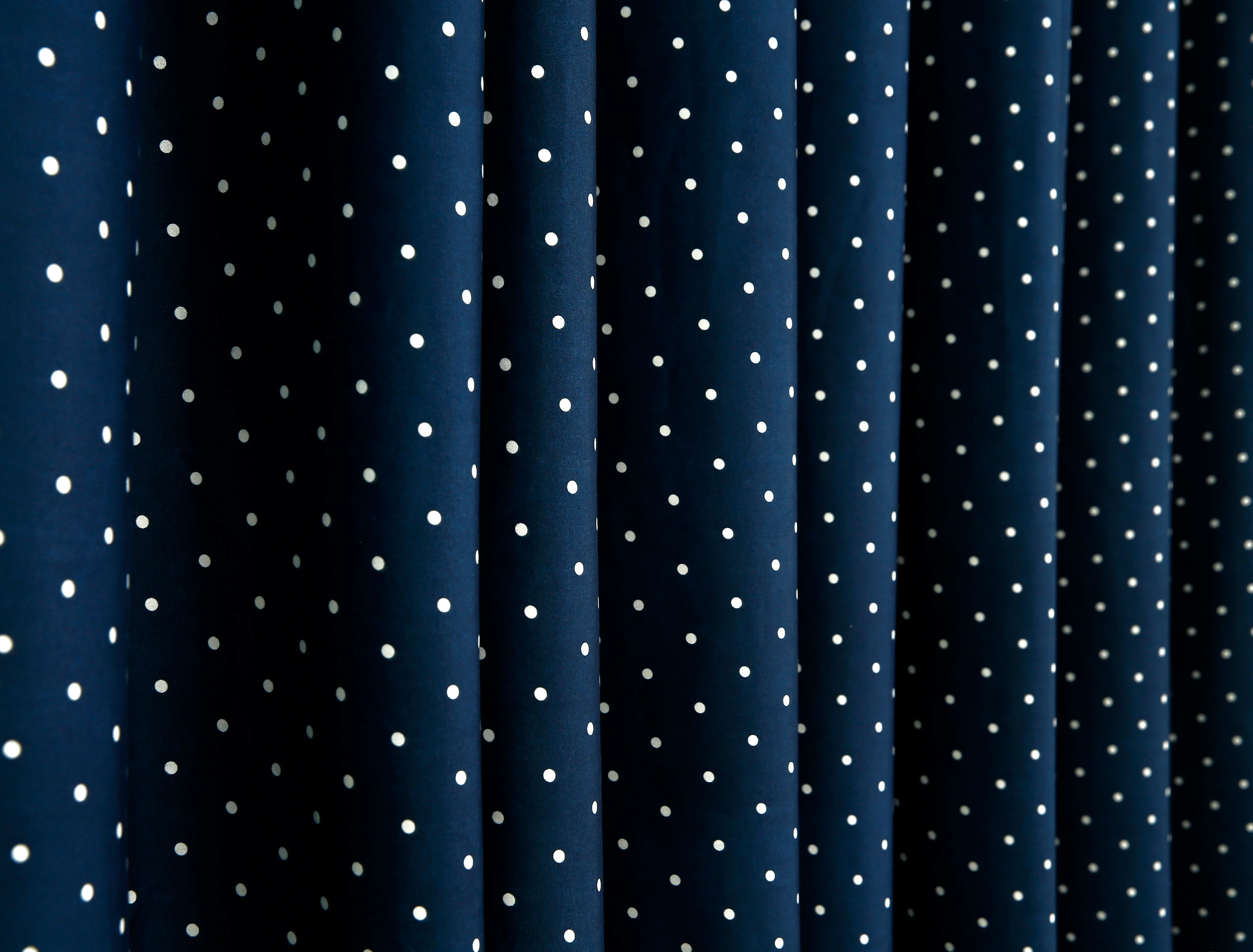 2 PCs Blackout Room Curtains-Blue Polka - Image 3