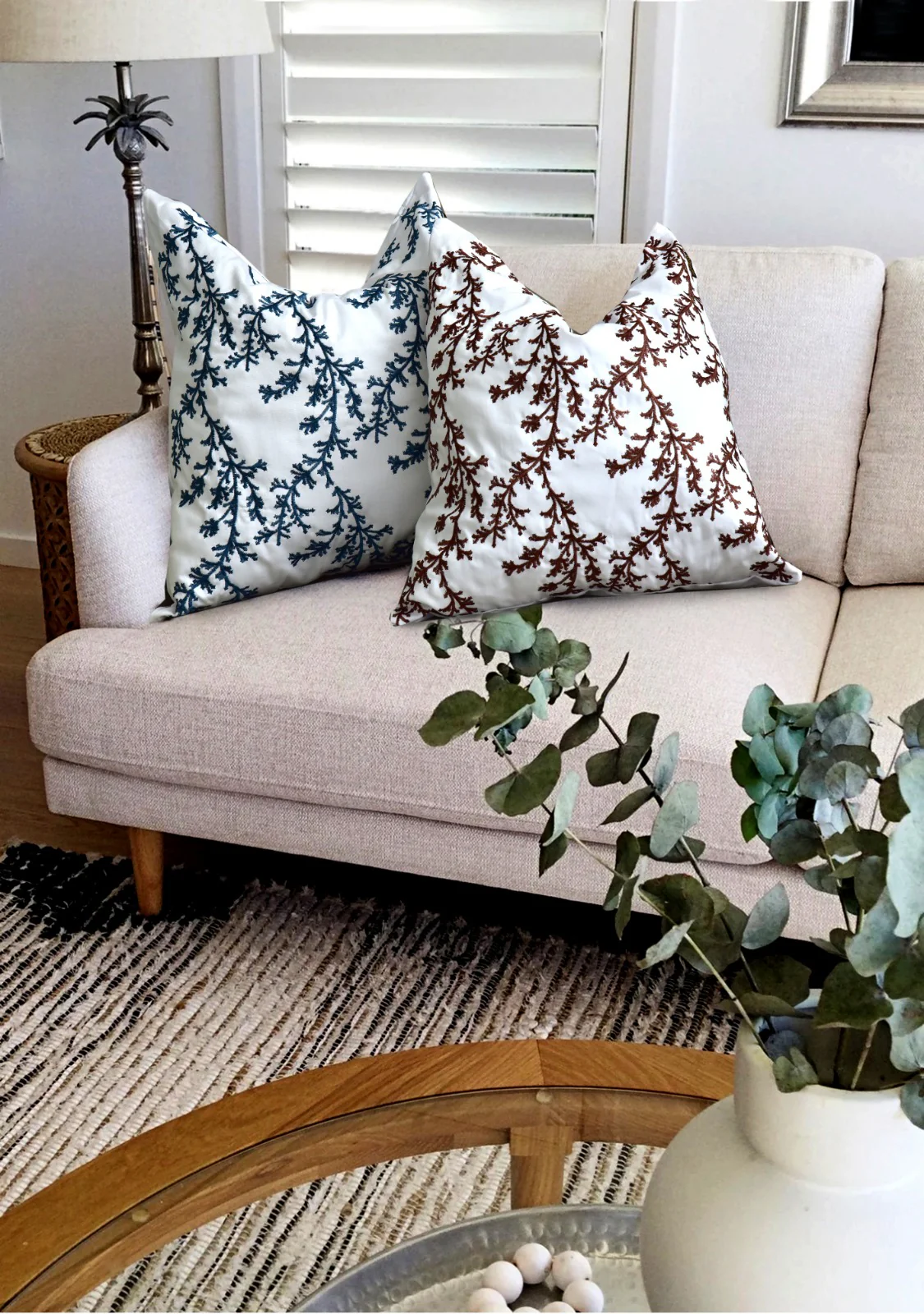 2 PCs Brown Embroidered 5338 Cushions - Image 4