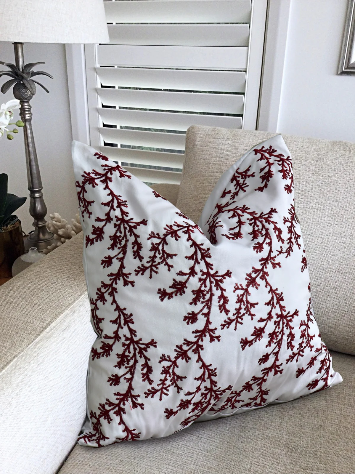 2 PCs Brown Embroidered 5338 Cushions - Image 7