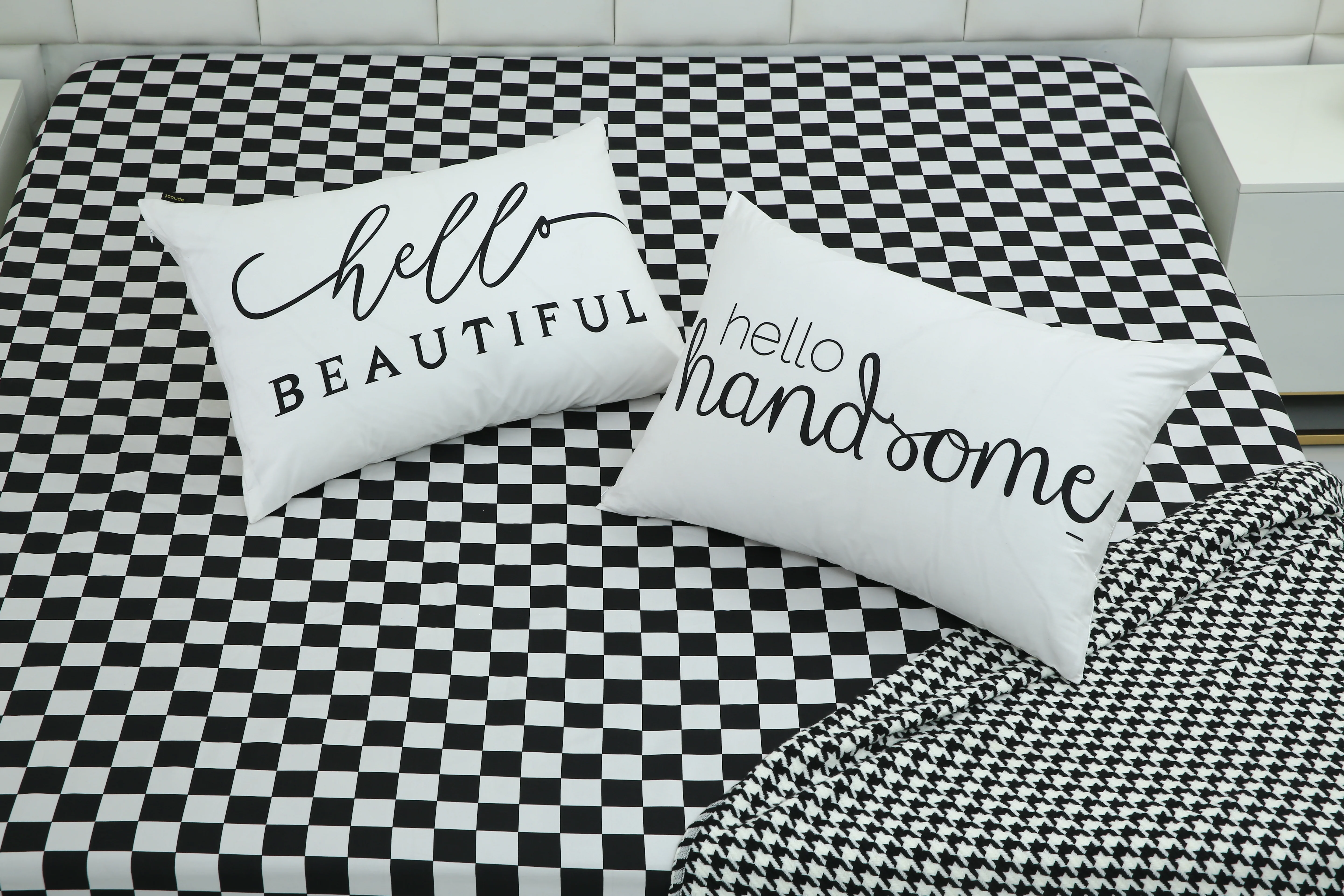 2 PCs Digital Printed Couple Pillow-Beautiful/Handsome - Image 2