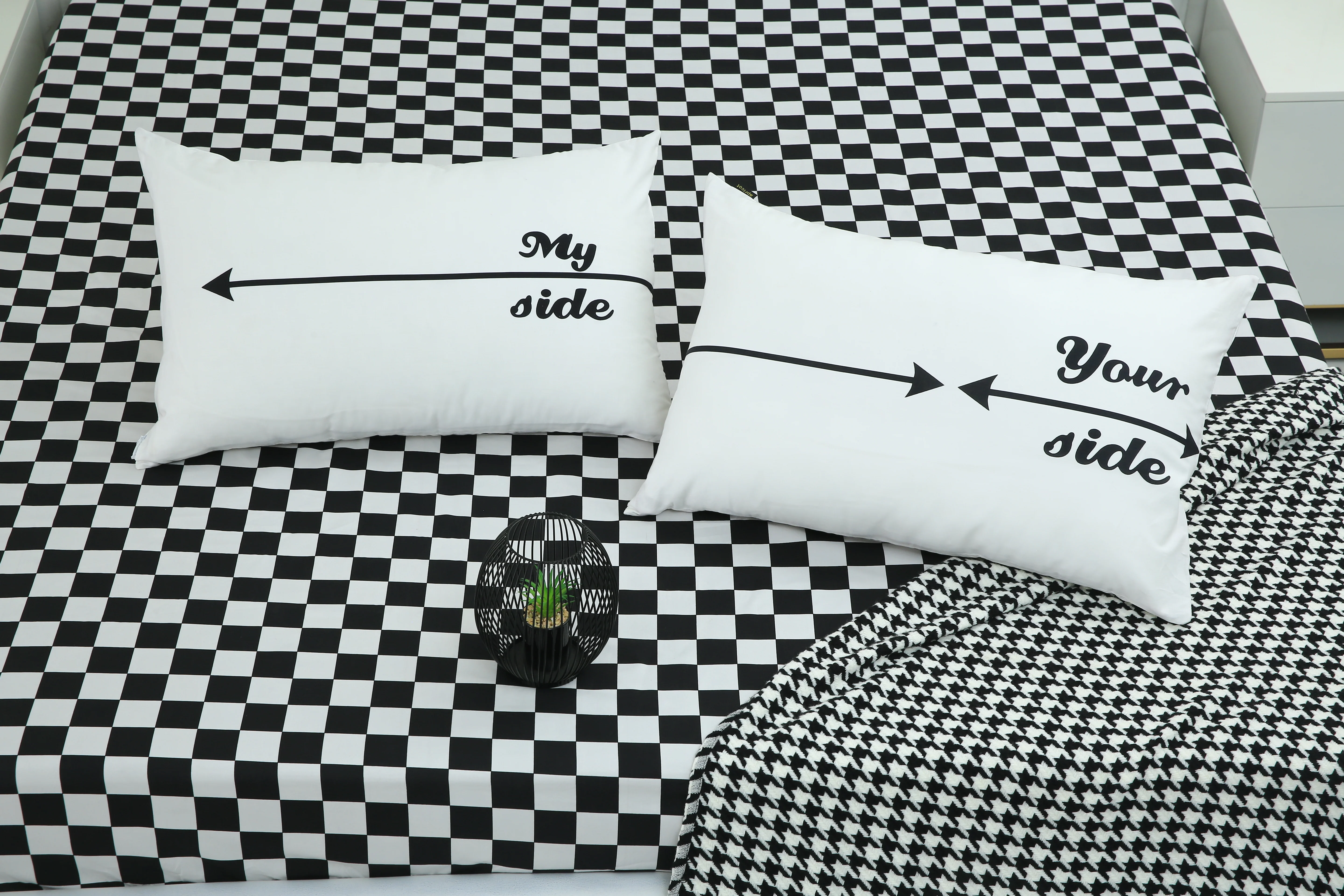 2 PCs Digital Printed Couple Pillow-My side/Yours Side - Image 2