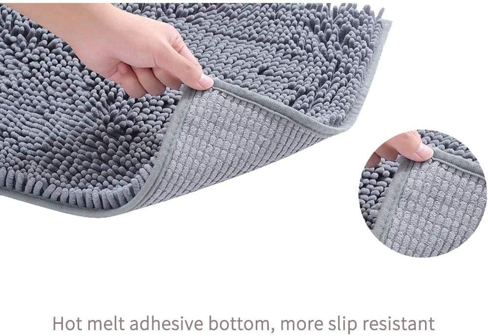 2 PCs Microfiber Anti Slip Commode Mat Set- Dark Grey - Image 5