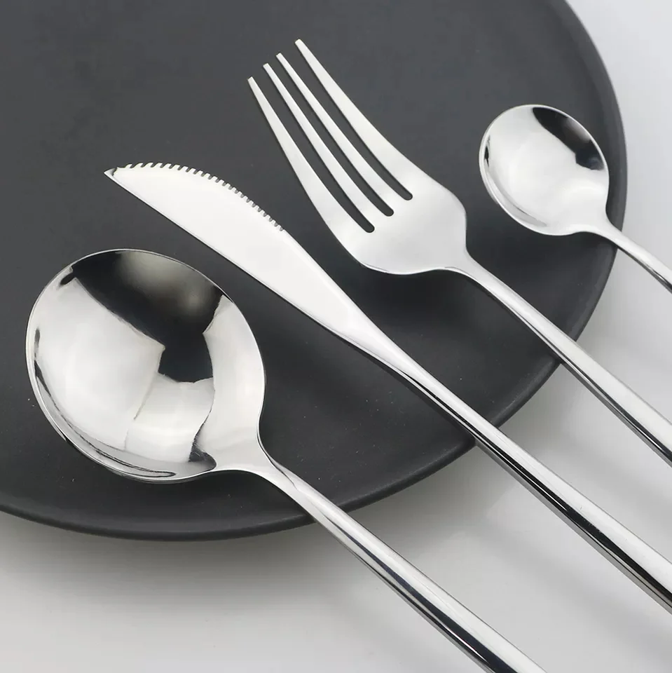24 PCs Premium Steel Cutlery Set- (4404) Silver - Image 3