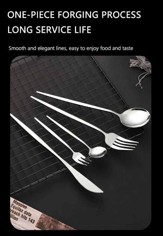24 PCs Premium Steel Cutlery Set- (4404) Silver - Image 5