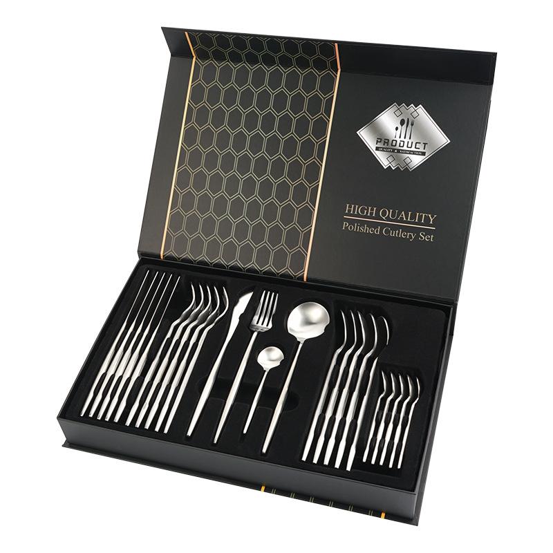 24 PCs Premium Steel Cutlery Set- (4404) Silver - Image 8