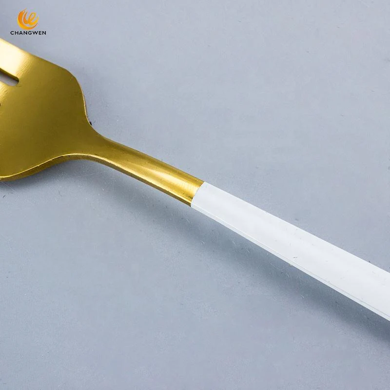 24 PCs Premium Steel Cutlery Set- (4406) White Over Golden - Image 6