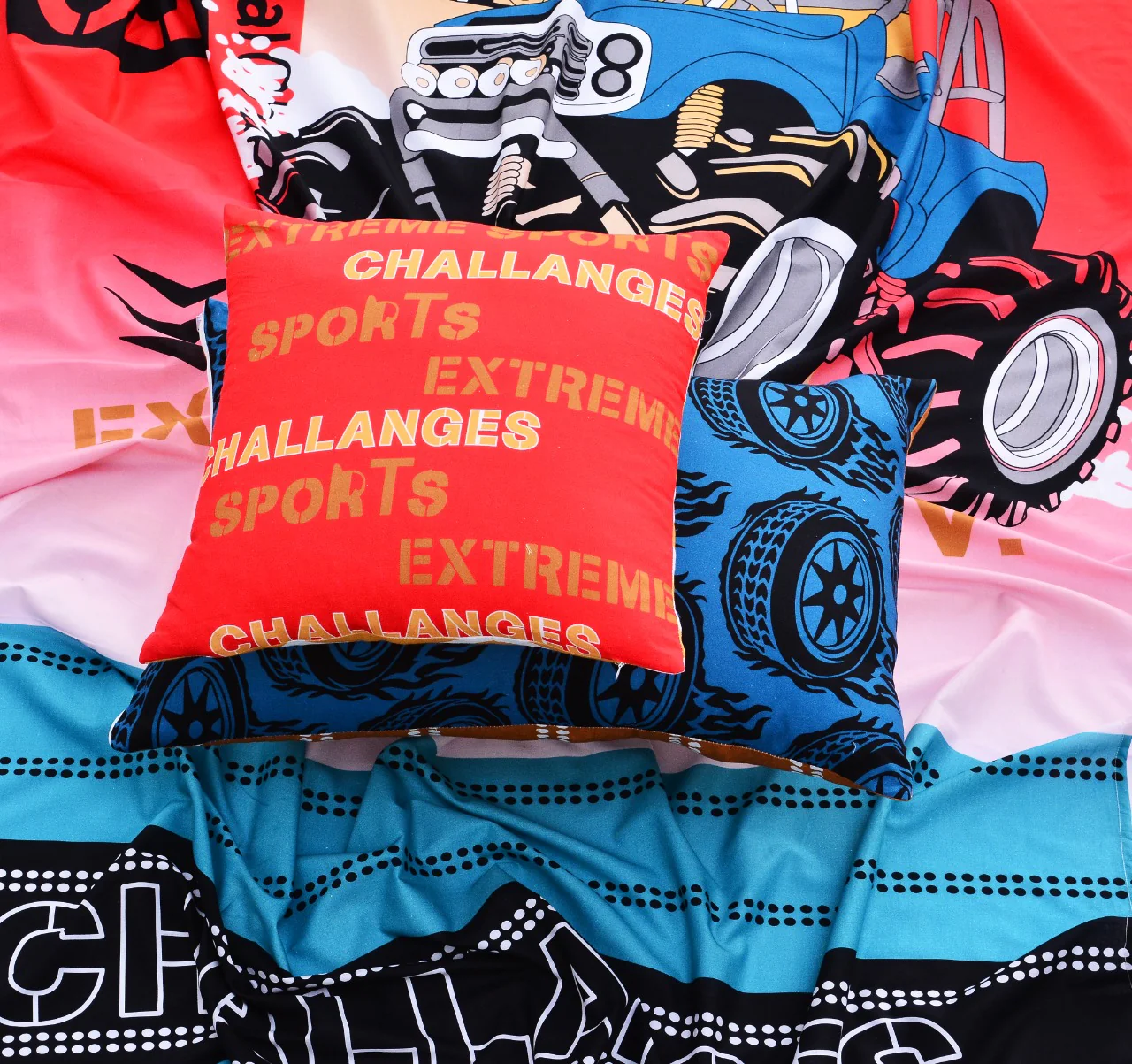 2Pcs Digital Printed Single Bed Sheet- Challanges - Image 4