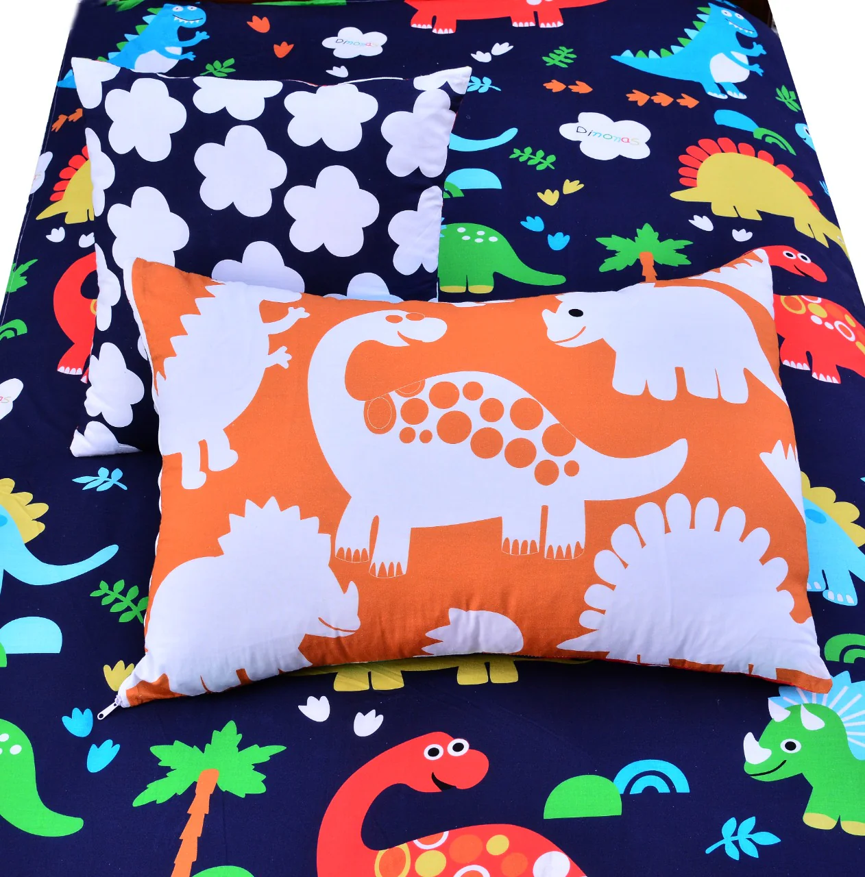 2Pcs Digital Printed Single Bed Sheet- Dinasaours - Image 2
