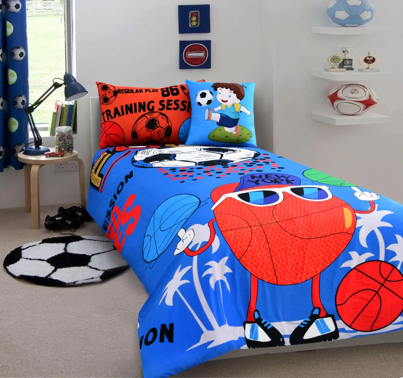 2Pcs Digital Printed Single Bed Sheet- Fun Time