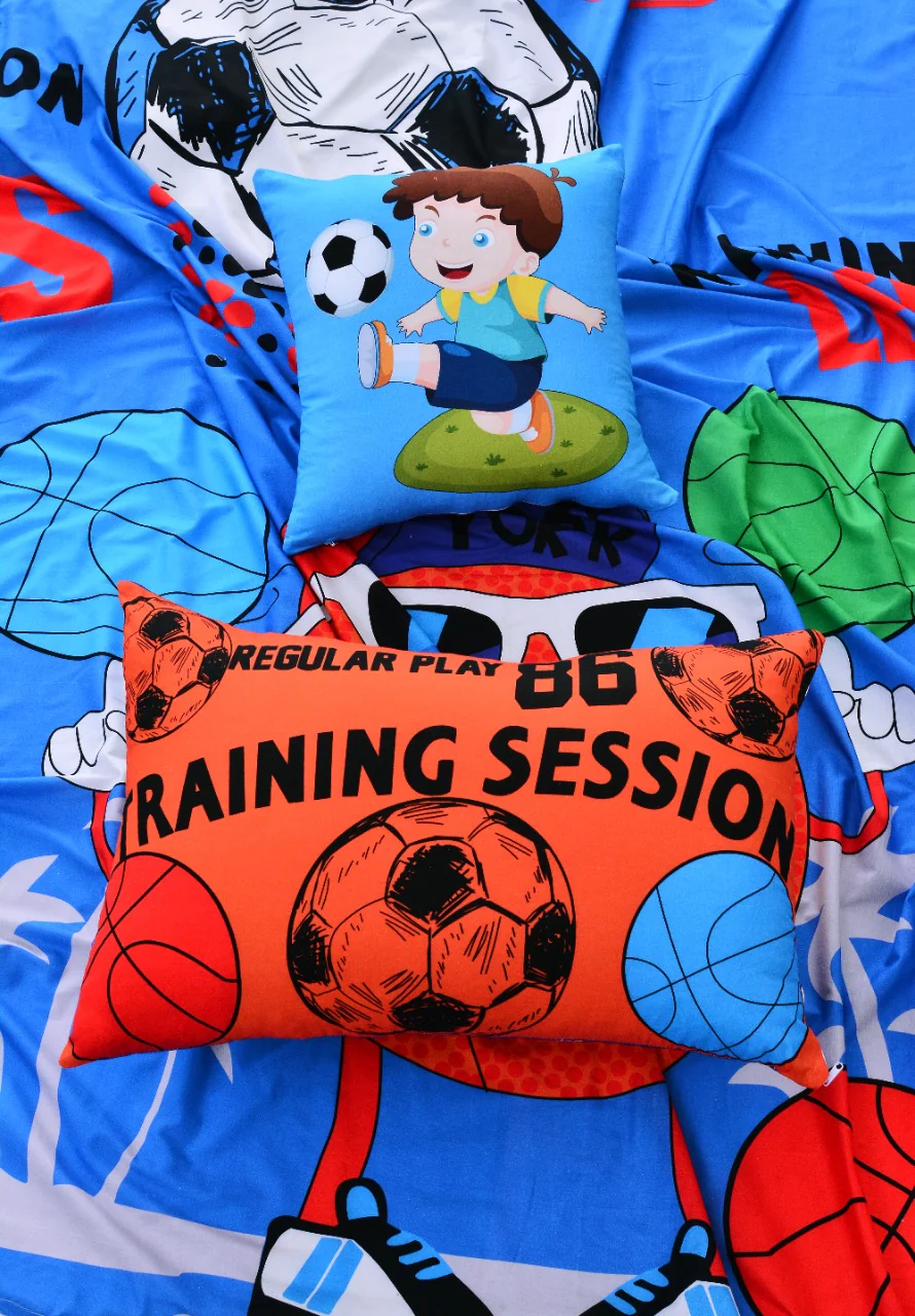 2Pcs Digital Printed Single Bed Sheet- Fun Time - Image 3