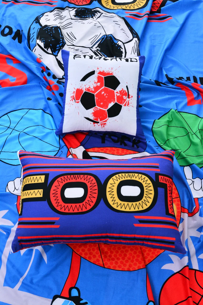 2Pcs Digital Printed Single Bed Sheet- Fun Time - Image 4