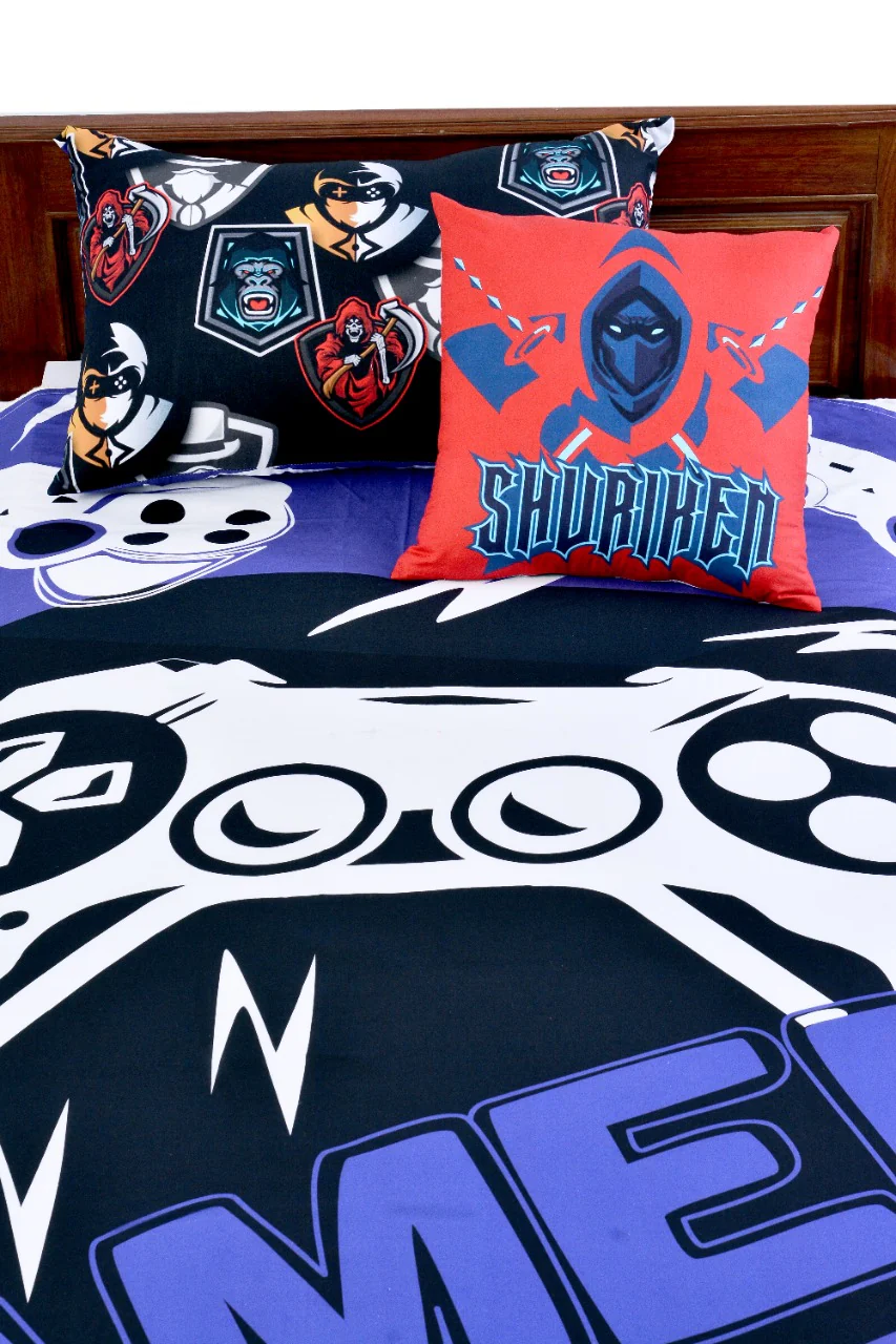 2Pcs Digital Printed Single Bed Sheet- Gamer - Image 3