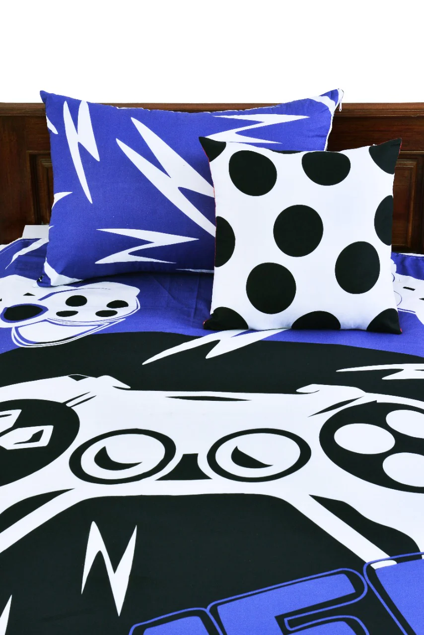 2Pcs Digital Printed Single Bed Sheet- Gamer - Image 4