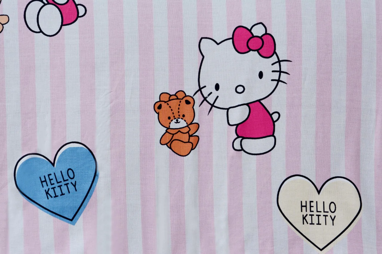 2Pcs Digital Printed Single Bed Sheet- Hellow Kitty - Image 4