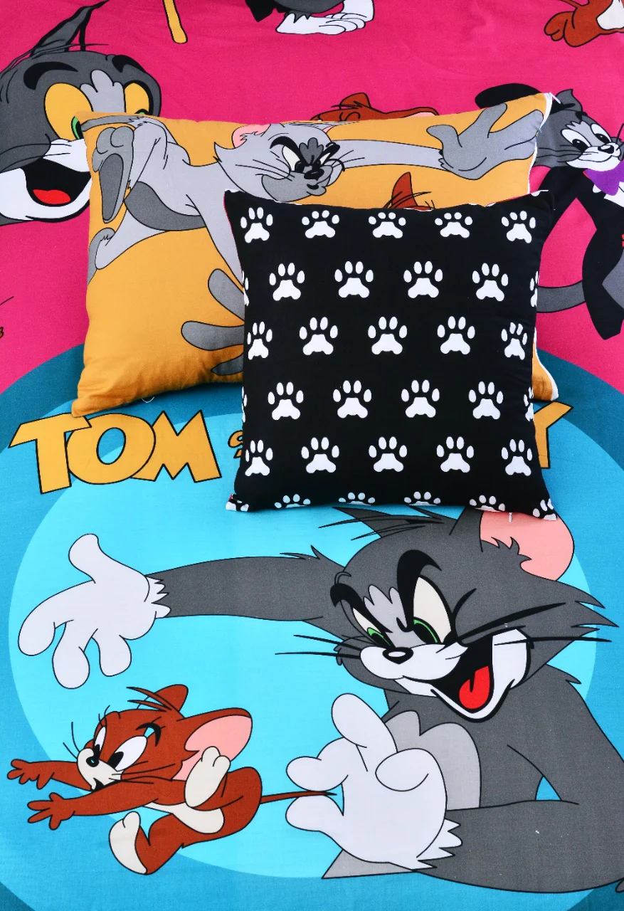 2Pcs Digital Printed Single Bed Sheet- Tom & Jerry - Image 5