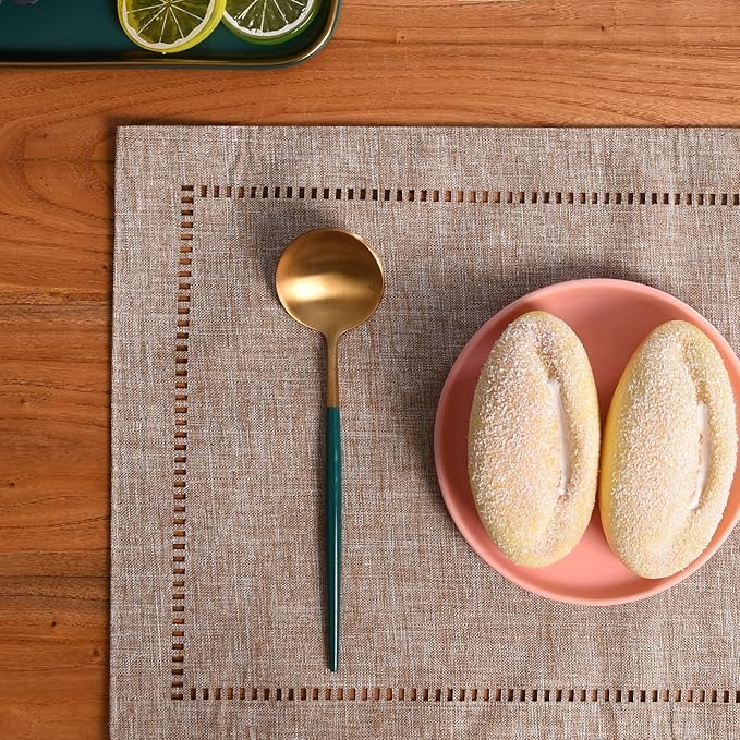 2PCs Rectangular Shape Placemats-5852 (SA2405-252)Brown