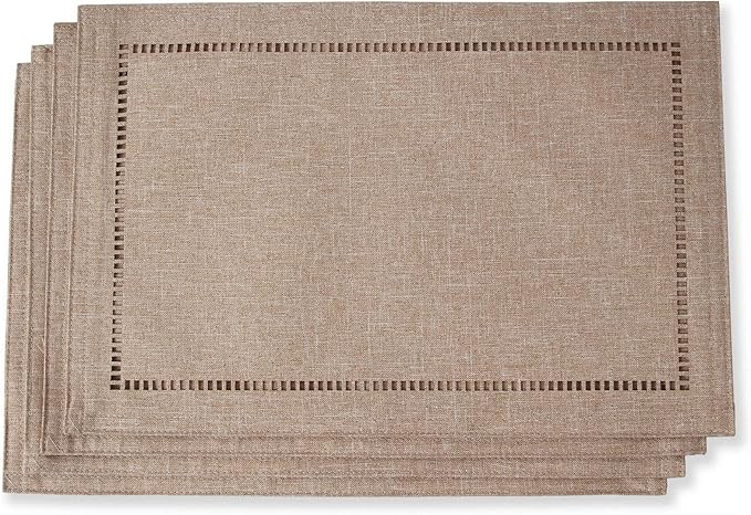 2PCs Rectangular Shape Placemats-5852 (SA2405-252)Brown - Image 4