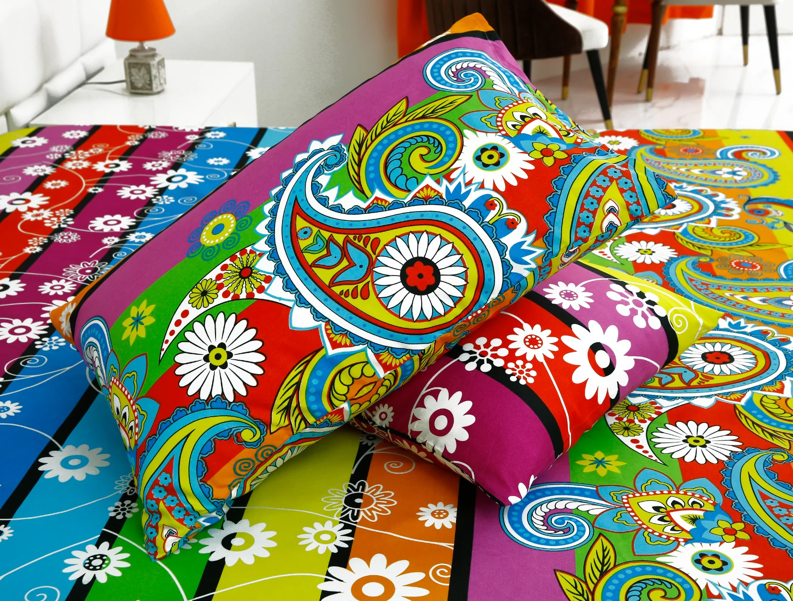 2Pcs Single Bed Sheet-Multi Flowers - Image 3