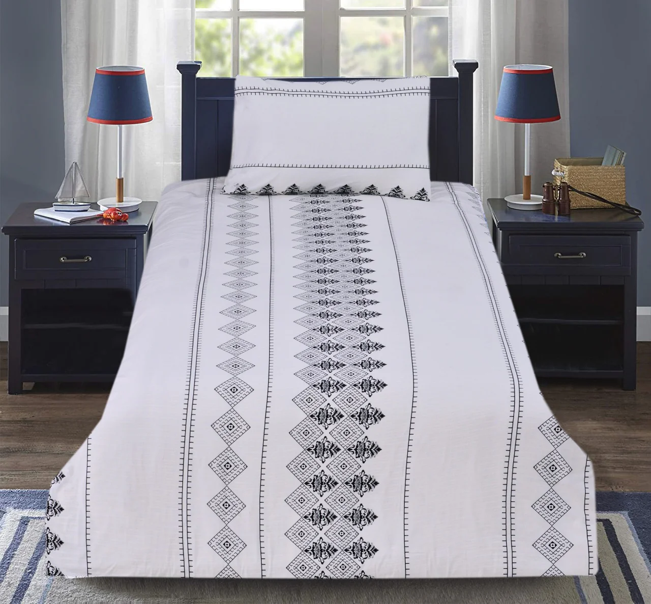 2Pcs Single Bed Sheet- Sb158