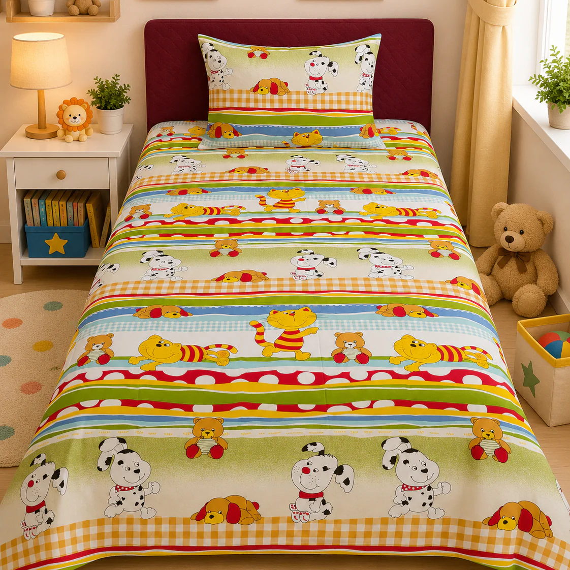 2Pcs Single Bed Sheet- Sb187