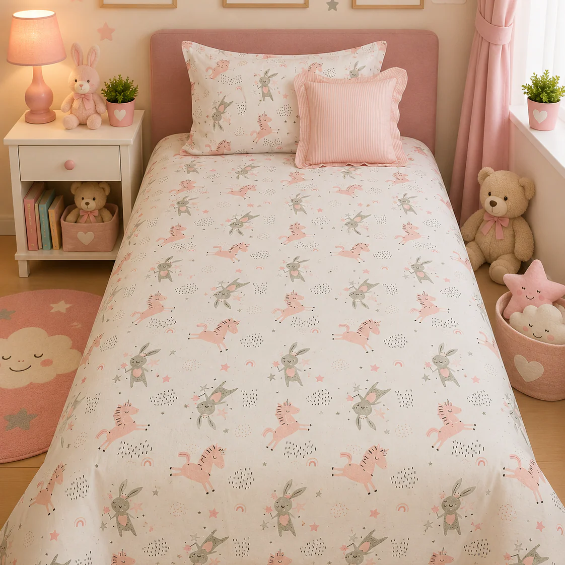 2Pcs Single Bed Sheet- Sb296