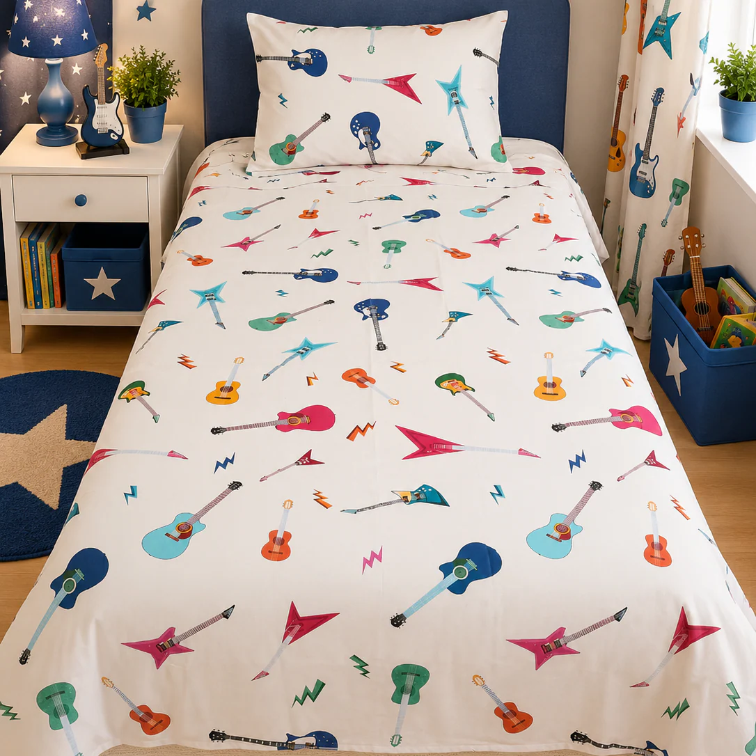 2Pcs Single Bed Sheet- Sb307