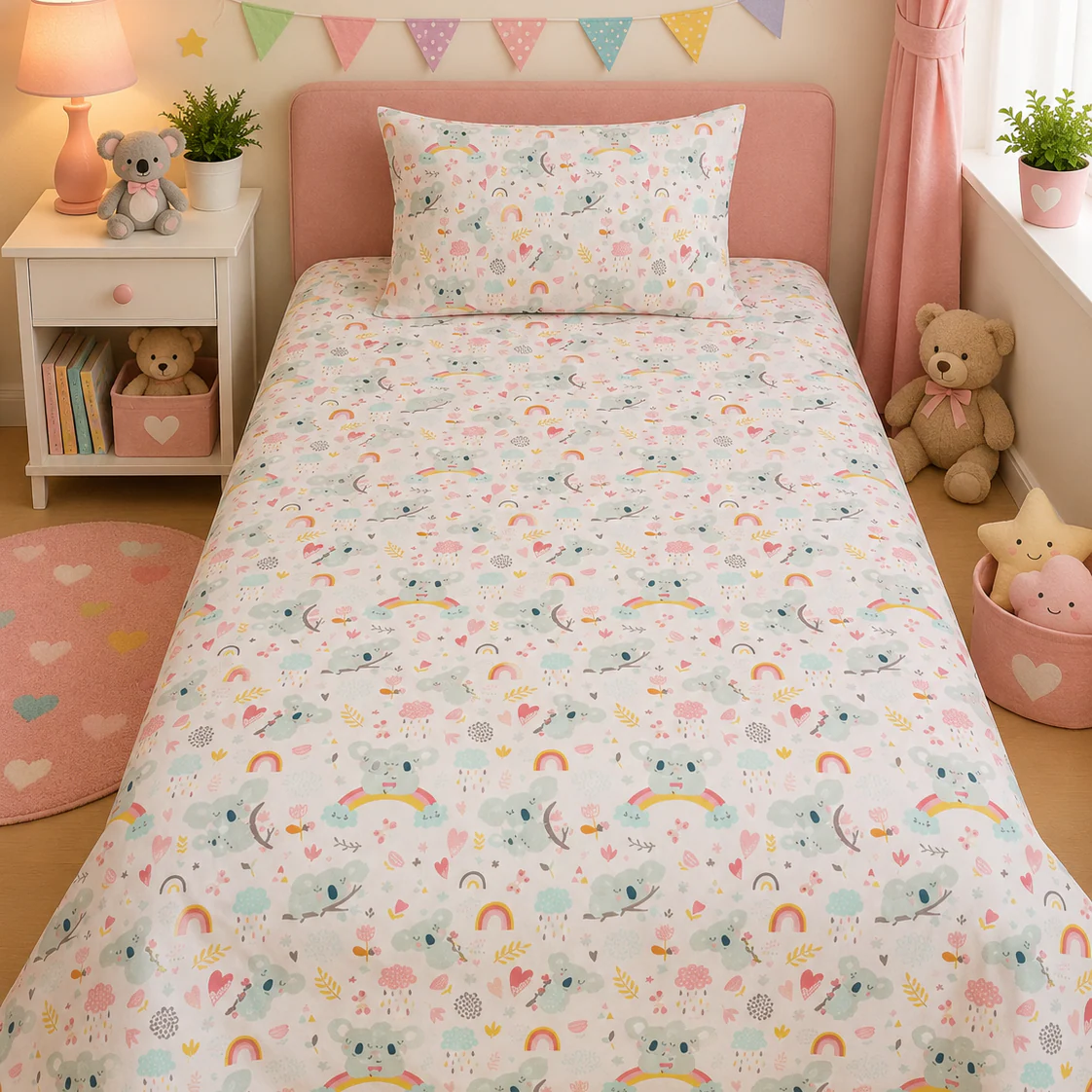 2Pcs Single Bed Sheet- Sb340