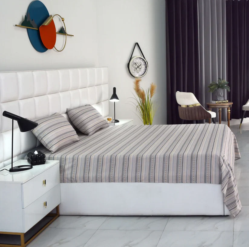 2Pcs Single Bed Sheet- Slate