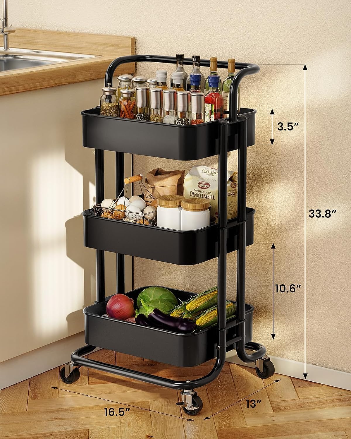 3-Layers Multi-function Trolley Storage Organizer(15262) - Image 19