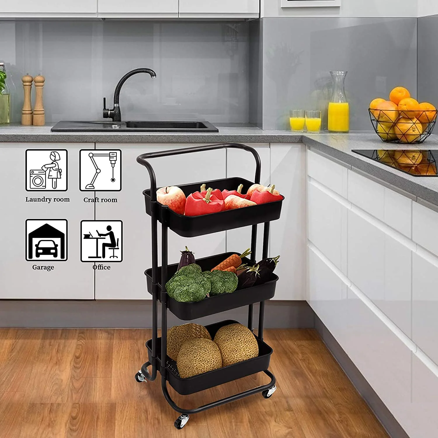 3-Layers Multi-function Trolley Storage Organizer(15262) - Image 24