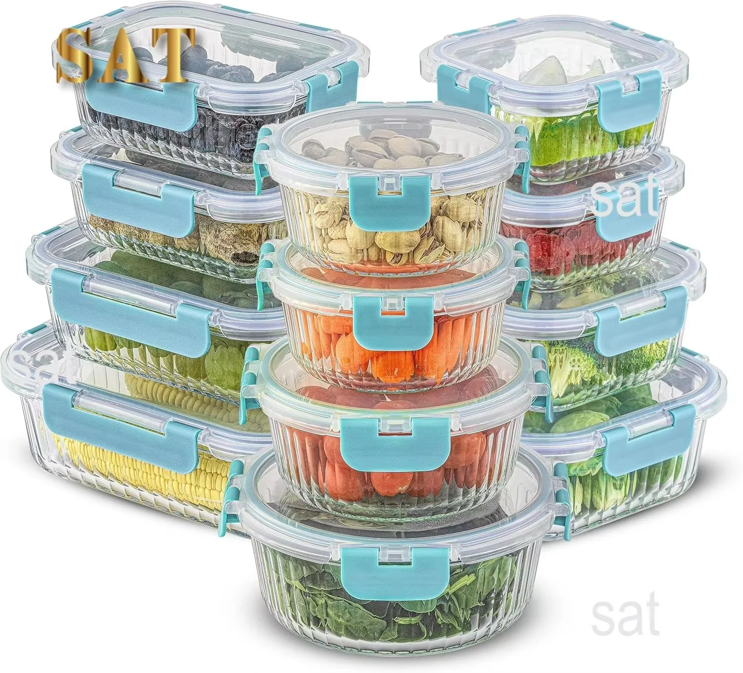 3 Pack Rectangular Food Storage15492 Containers With Lid-SA2408-292