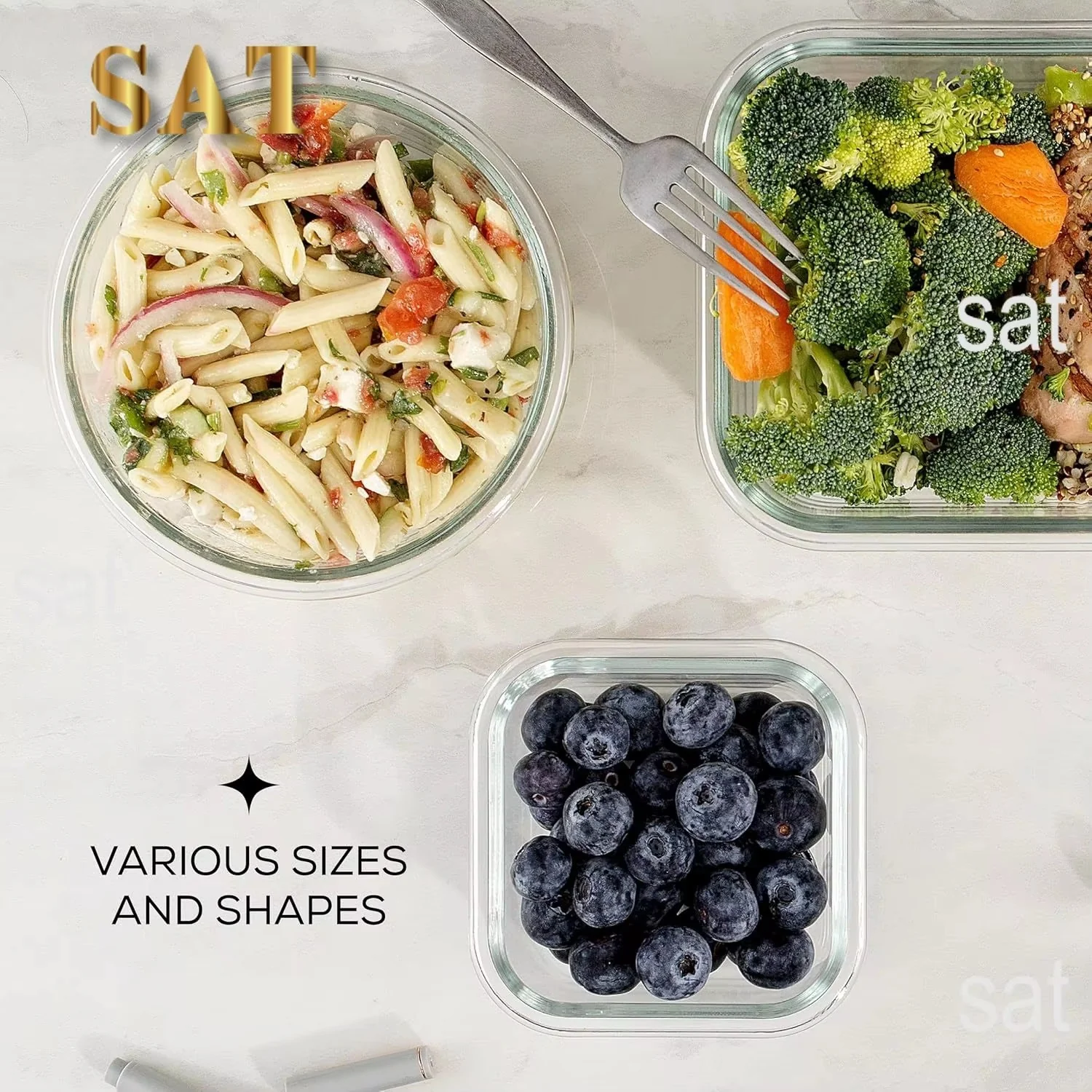 3 Pack Rectangular Food Storage15492 Containers With Lid-SA2408-292 - Image 2