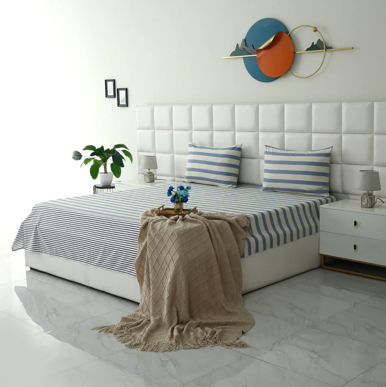 3 PCs Double Bed Sheet-DB343 - Image 6