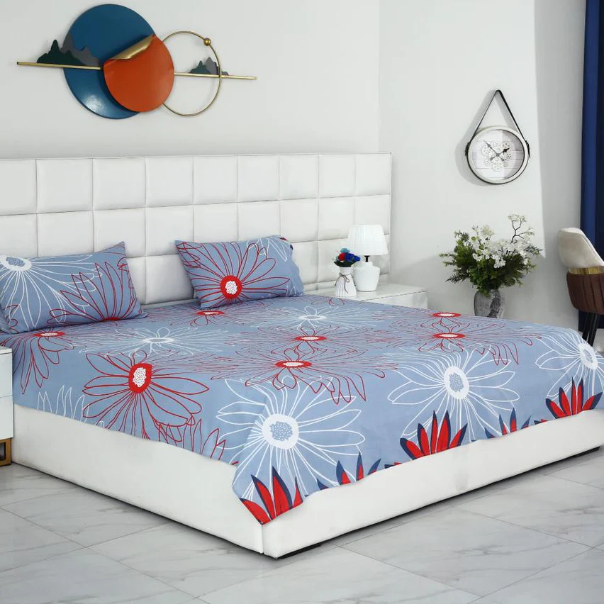 3 PCs Double Bed Sheet-DB-275