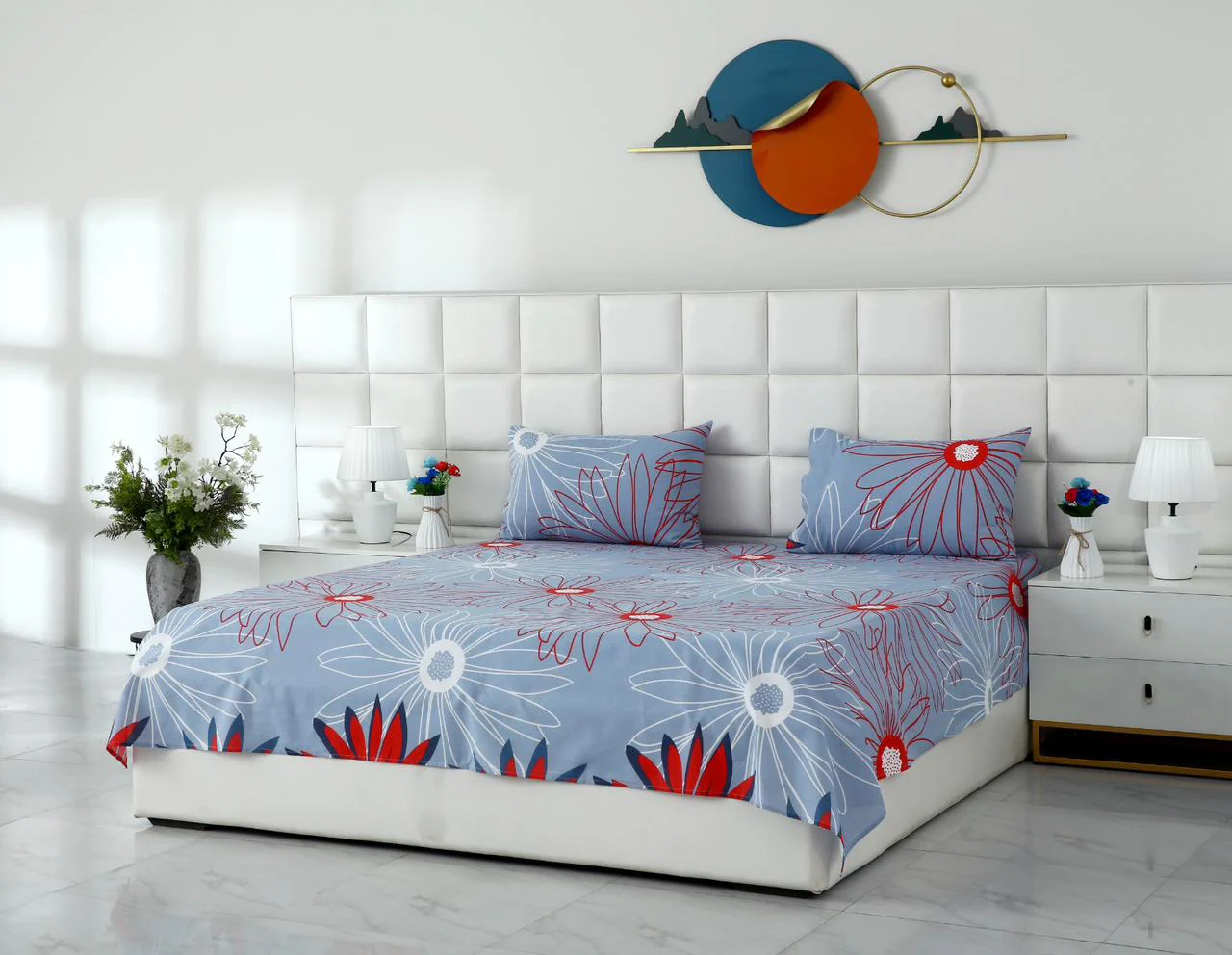 3 PCs Double Bed Sheet-DB-275 - Image 2
