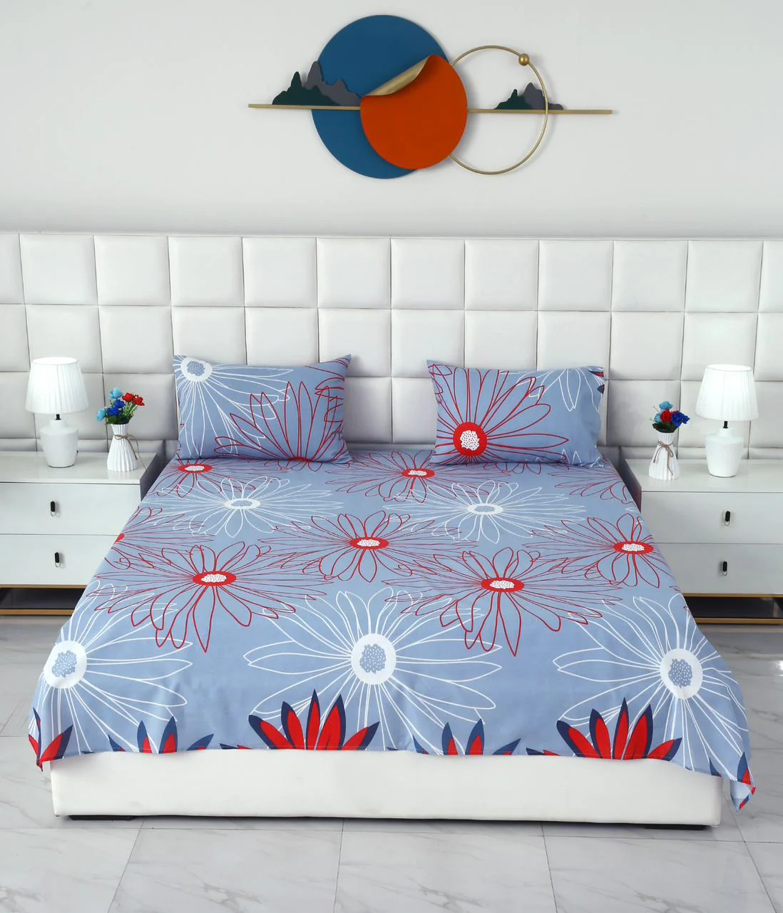 3 PCs Double Bed Sheet-DB-275 - Image 3