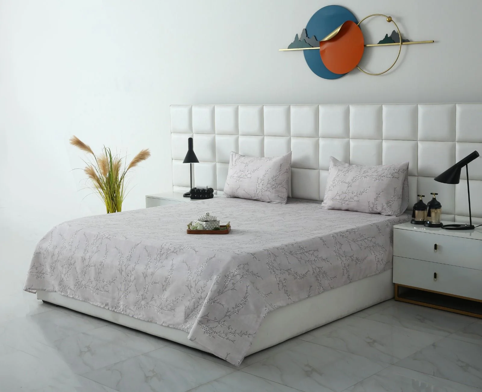 3 PCs Double Bed Sheet- Jaipur Waves - Image 3