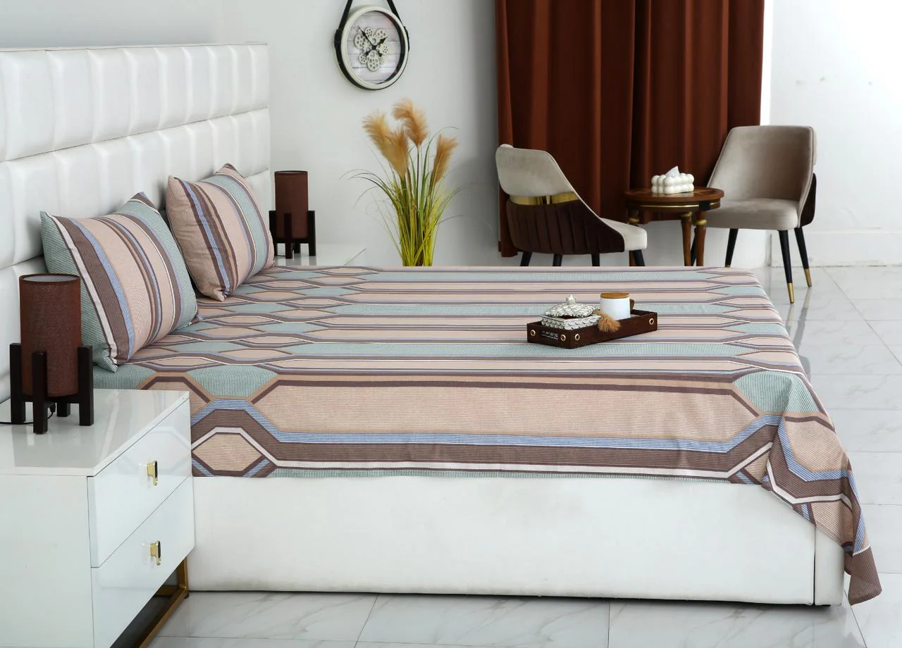 3 PCs Double Bed Sheet-DB-240 - Image 3