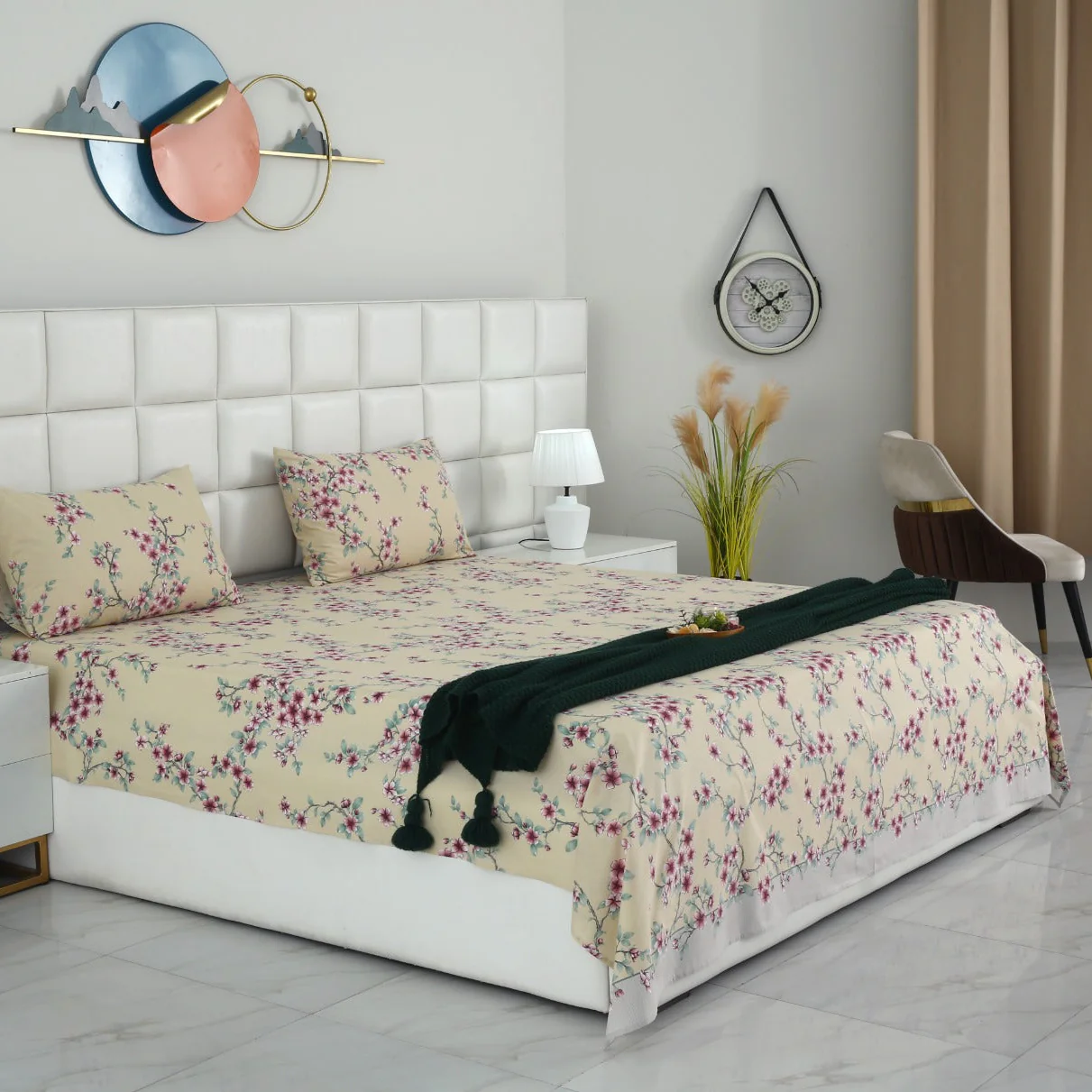 3 PCs Double Bed Sheet-DB-244